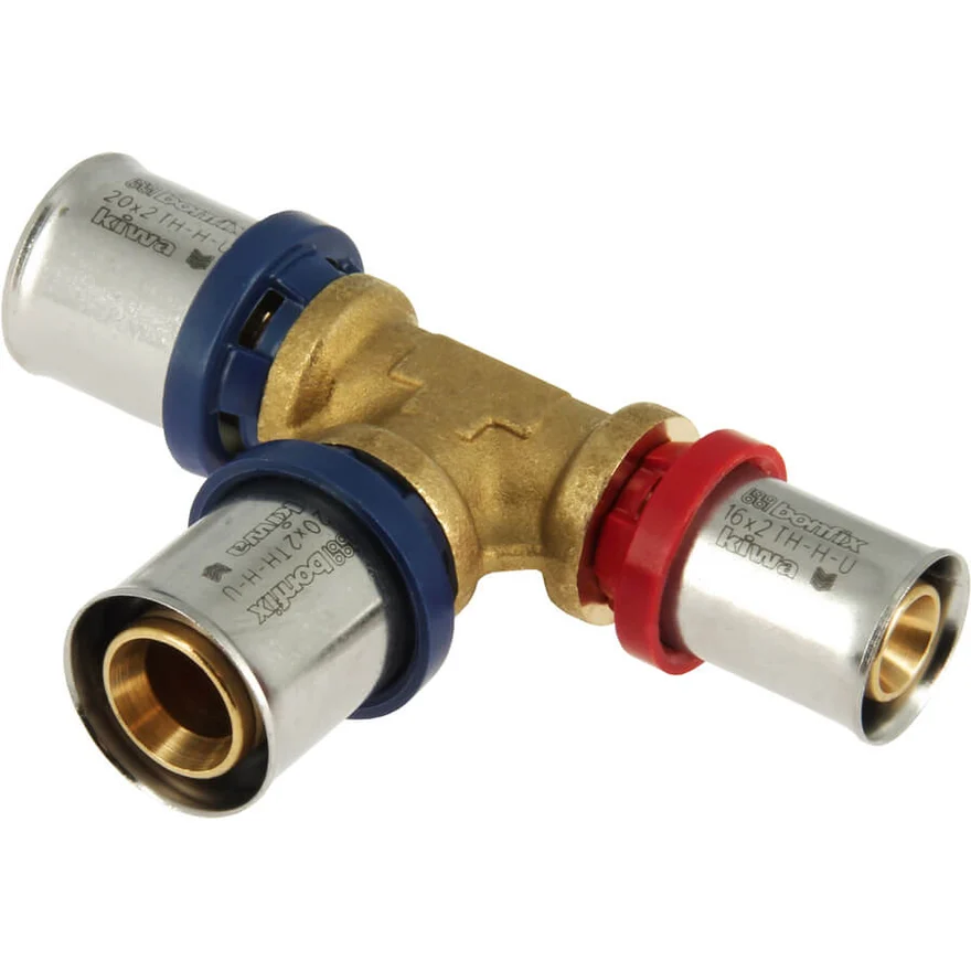 BONFIX Alu-press brass press fitting T-piece tapered 20 x 20 x 16 - 48730445